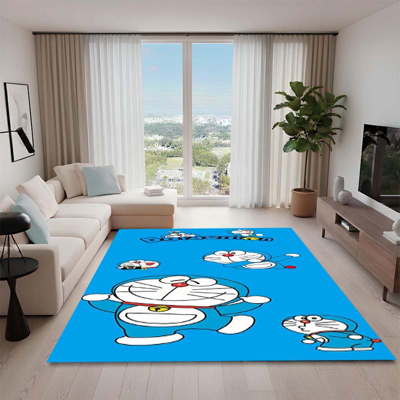 Cute Doraemon Rug, Suitable for Playrooms, Bedrooms, Living Rooms, Sofas, and Other Home Décor; Non-slip Children's Mat.