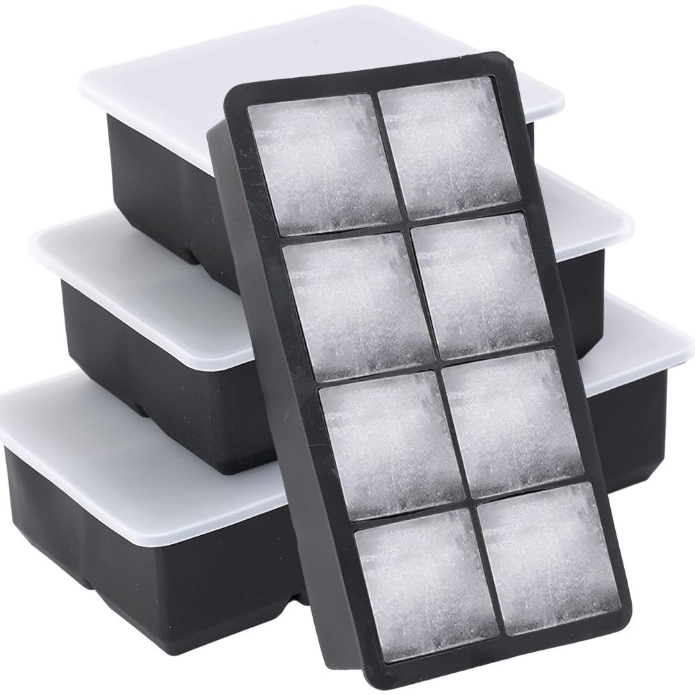 4/6/8 решеток большой лоток для льда форма мягкая силиконовая форма для льда многоразовая квадратная форма DIY формы для кубиков льда кухонные принадлежности