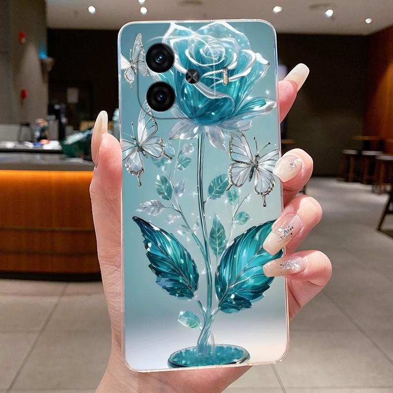 Case For Vivo IQOO Z9 Turbo Turbo+ Neo 10R Capa Flower Butterfly Protective Shell For Vivo Y200 GT Soft Silicone TPU Phone Cover
