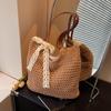 Женская соломенная плетеная сумка через плечо, однотонная летняя плетеная сумка через плечо для женщин, дорожные сумки ручной работы, сумки под мышками