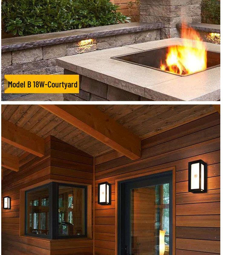 Водонепроницаемый светодиодный настенный светильник для улицы с датчиком движения: Современный минималистичный дизайн для внутреннего двора, балкона и прихожей