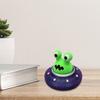 3D Printed UFO Flying Saucer Figurine Cartoon Green Aliens Spaceship PLA Statue Sculpture Home Office Desktop Decoration Ornament