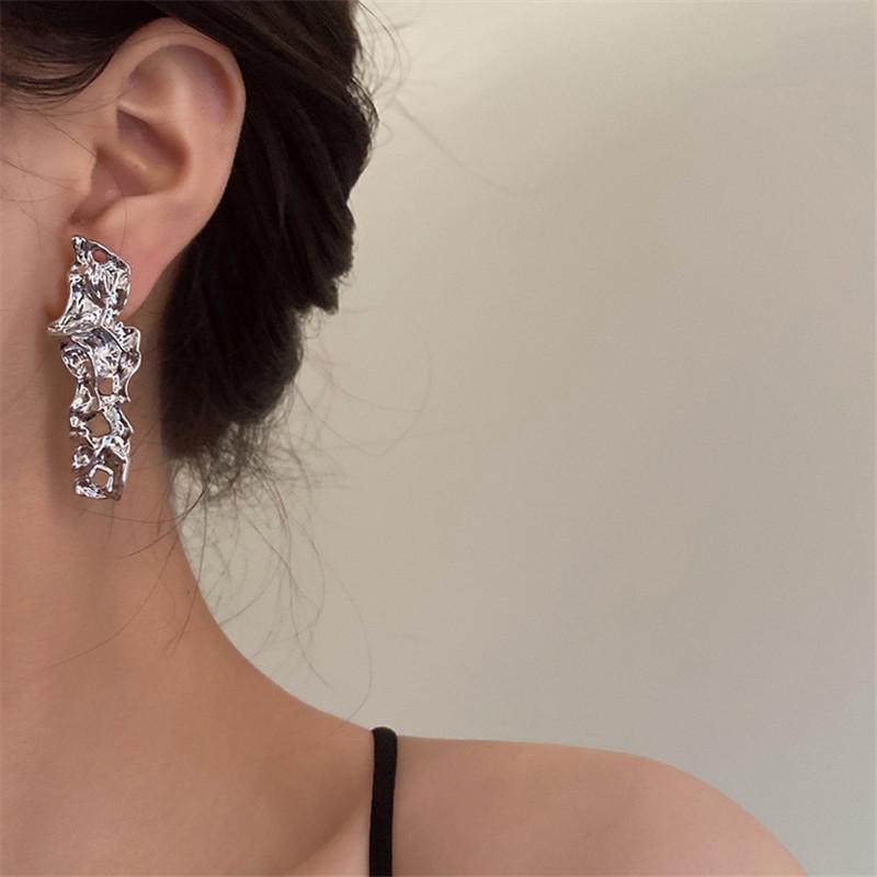 Elegant Irregular Geometric Alloy Earrings For Women Trendy Summer Fashion