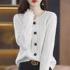 Women's 2024 Stylish Knitted Cardigan: Spring/Autumn, Fashionable Loose-Fit, Age-Reducing, Short Sweater Coat