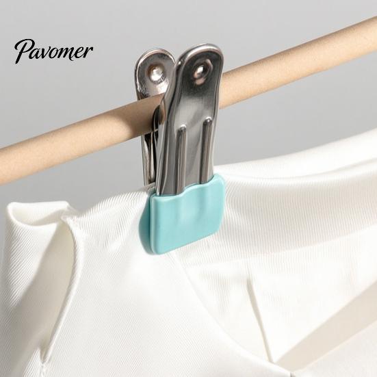 Rust Resistant Utility Clips for Outdoor Laundry 24PCS Stainless Steel Clothes Pegs, with Non-Slip Rubber Coating, Heavy Non Marking Fabric