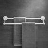 White Aluminum Bathroom Towel Rack Wall-mounted Single/Double Towel Rod Toilet Towel Storage Rack Bathroom Accessories