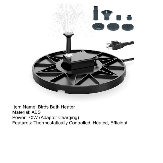 70 Вт Нагреватель для ванн для птиц, размораживатель для мелководных прудов, термостатически управляемый зимний уличный водонагреватель для перил балконов, ванн для птиц