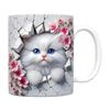 Cat Ceramic Mug 11 Oz Ceramic Drinking Mug Classic 3D Bookshelf Water Cup Christmas Cat Lovers Gift