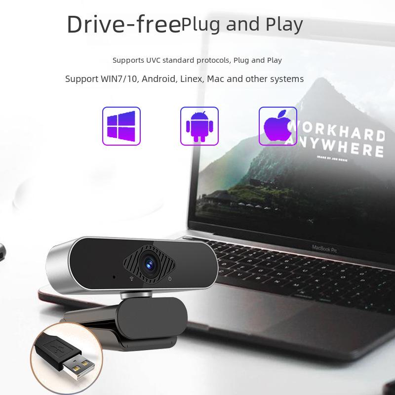 USB HD 1080P веб-камера для онлайн-занятий и видеоконференций, не требующая драйверов