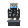 19PIN To 2-Port USB 3.0 Adapter Converter Black ABS Computer Equipment Accessories