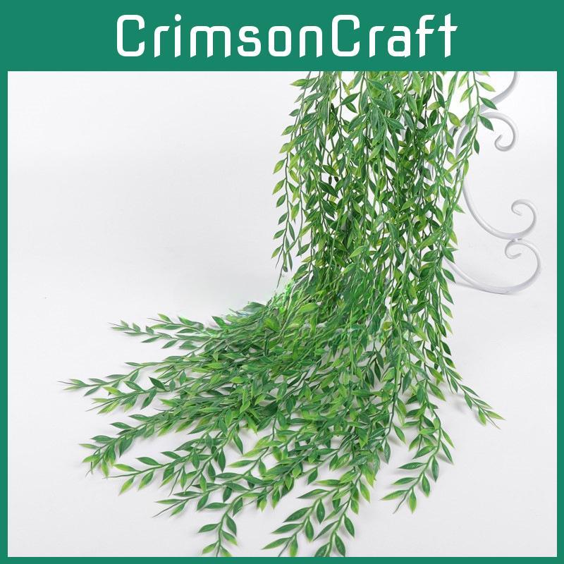 Realistic Fake Willow Plant Wall Decoration With Green Foliage For Gift And Decorative Use