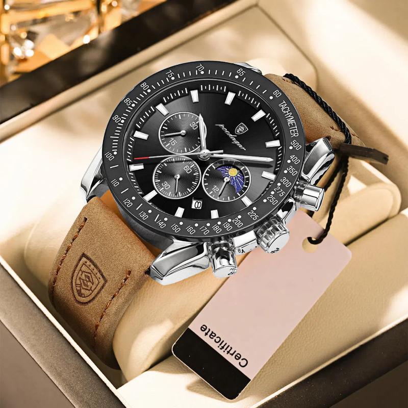 Новые мужские кварцевые часы с тремя очками, шестью иглами, водонепроницаемые, светящиеся спортивные часы с календарем