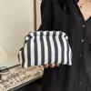 Summer Crochet Handbag, Large Capacity Bag, Daily Versatile Beach Clutch, Clip Bag, Knitted Clutch, Striped Cloud Bag