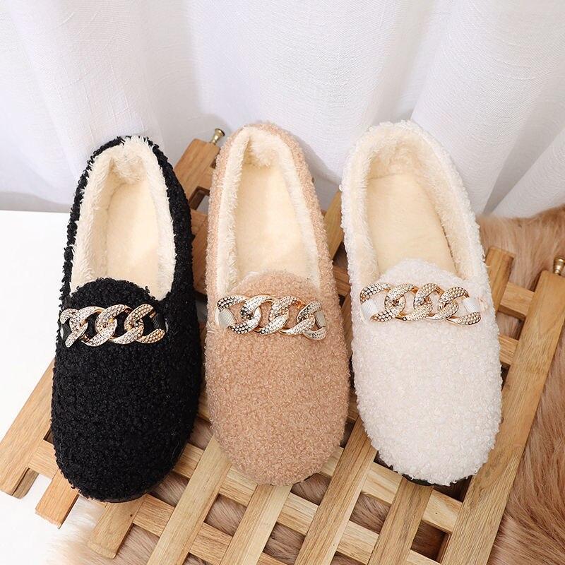 Flats Women 'S Shoes Winter Plush Thick Warm Beanie Cotton Shoes Women Casual Sneakers Ladies Loafers Female Sports Walking Shoe
