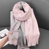 Double-Sided Color Matching Cashmere Scarf, Short Beard Scarf, Women'S Versatile High-End Warm Shawl