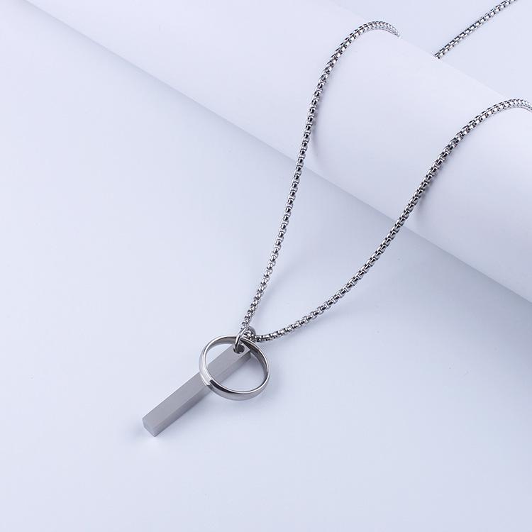 Ожерелье с подвеской из титановой стали — цепочка унисекс для пар, студентов и аксессуаров