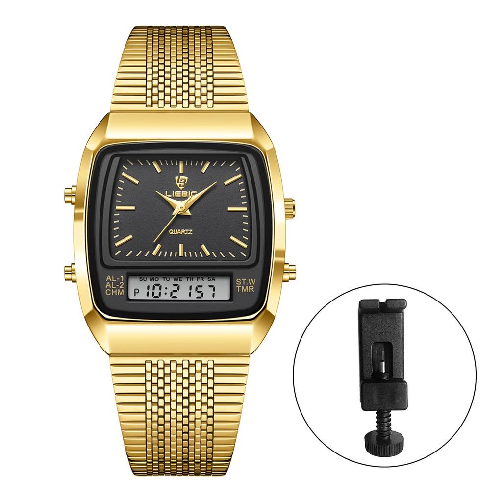 Waterproof Gold Antique Stainless Steel Rectangular Watch Quartz Watch Fashion Watch Gold Birthday Anniversary Day Christmas Day Present Men's