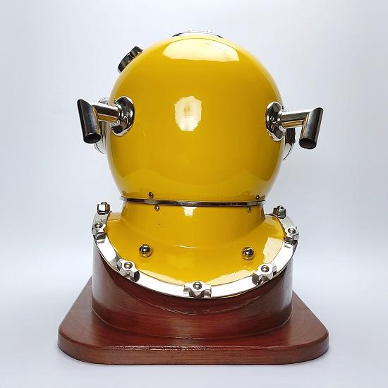 Морской шлем для подводного плавания с аквалангом | Шлемы для подводного плавания премиум-класса цвета желтого кобальта с декоративным кораблём |