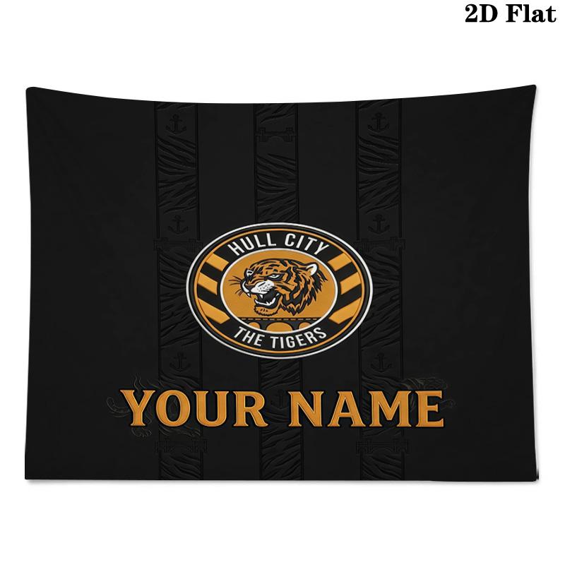 Custom Name Hull City2 Printed Tapestry – Wall Hanging for Bedrooms, Dorms, and Home Decor