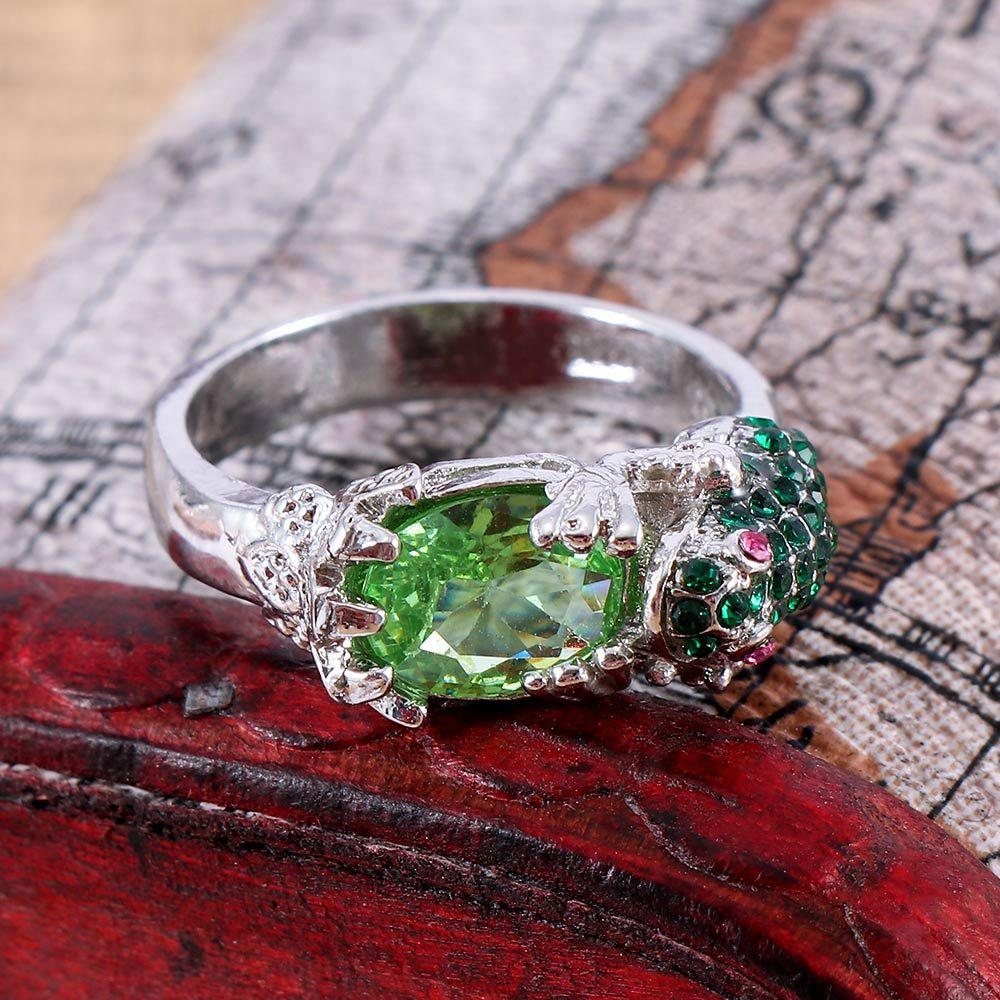 Кольцо для пальца с огранкой в виде овала, очаровательная зеленая богатая лягушка, аксессуары, ювелирные изделия, свадебный подарок на день рождения