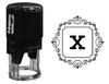 Printtoo Square Swirl Border X Alphabet Monogram Initial R-40 Self Inking Rubber Stamp Office