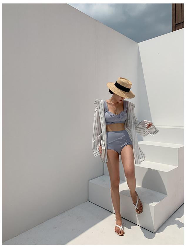 Европейский и американский слитный синий сексуальный купальник - Свободный размер, Новый и в наличии