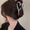 1Pcs Sliver Heart Hair Claw Clips Elegant Love Design Hair Barrettes Ornament Large Hair Catch Clips Hair Accessories for Women