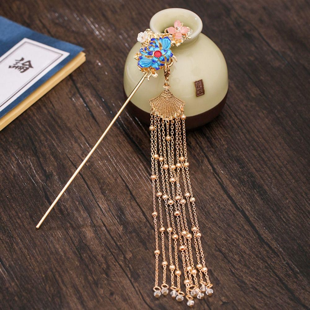 Chinese Style Ancient Hair Stick Sets Tassel Earrings Hairpin Set Bridal Headwear  Cheongsam