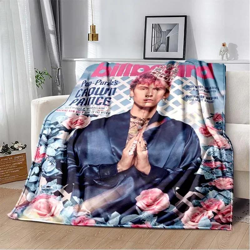 Постер Machine Gun Kelly Теплый фланелевый плед с музыкальным принтом Плед для спальни, дивана, кровати, путешествий, пикника Подарок фанату