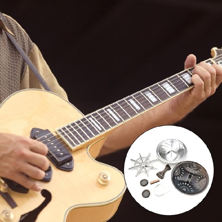 Guitar Resonator Cones Soundhole Screens Tailpiece Bridge Saddles Guitar Hardware Set for Instrument Maintenance