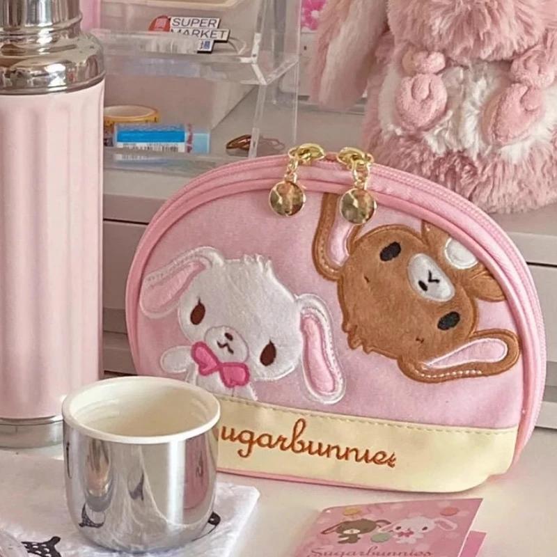 Kawaii Sugarbunnies Shell Storage Bag Niche Makeup Bag Cute And Sweet Japanese Girl Zipper Portable Stationery Storage Wash Bag