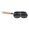 Egg Pan 4 Cup Egg Frying Pan with Wooden Handle for Breakfast Pancakes Omelettes