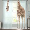 Animal Giraffe Probe Window Treatment Tulle Modern Sheer Curtains for Kitchen Living Room the Bedroom Curtains Decoration