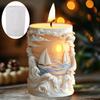 DIY Sea Wave Relief Cylinder Candle Silicone Mold Sailor Sunrise Sun Wave Surface Wave Relief Cylinder Resin Mould Gypsum Molds