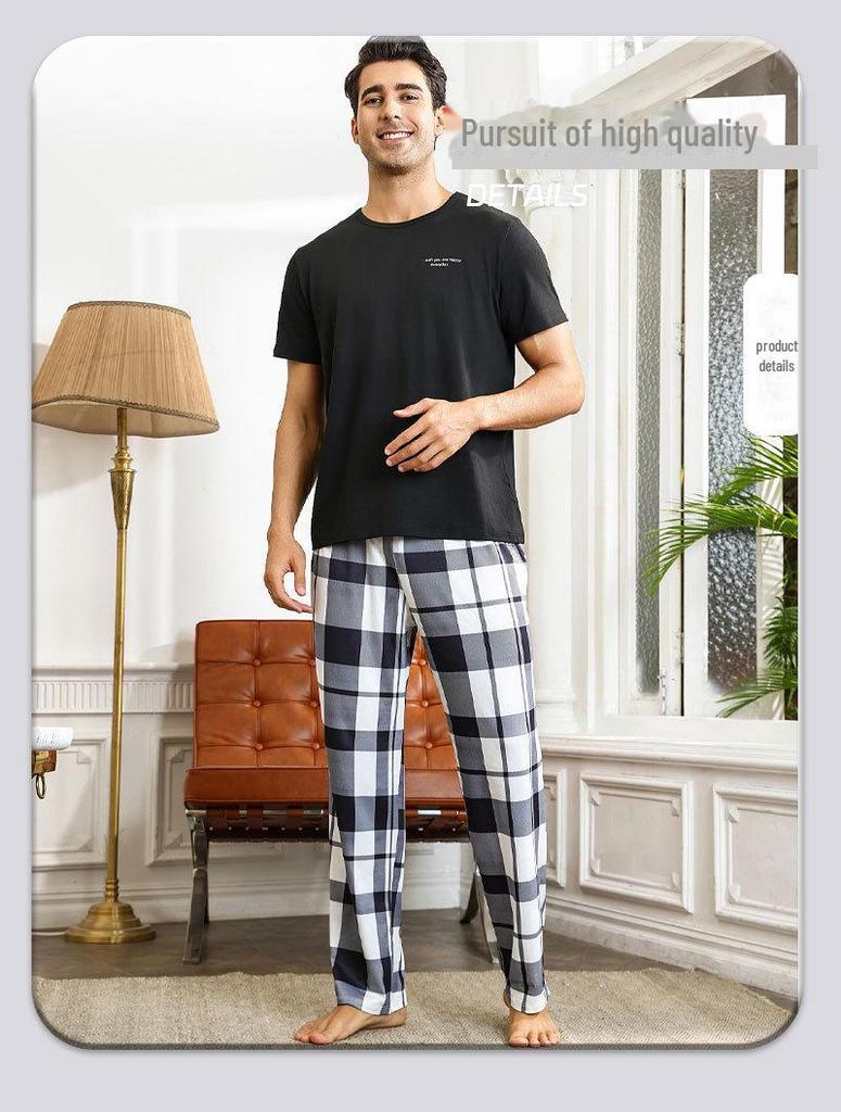 Men's Loose Fit Plaid Pajama Pants - Autumn/Winter Casual Sleepwear