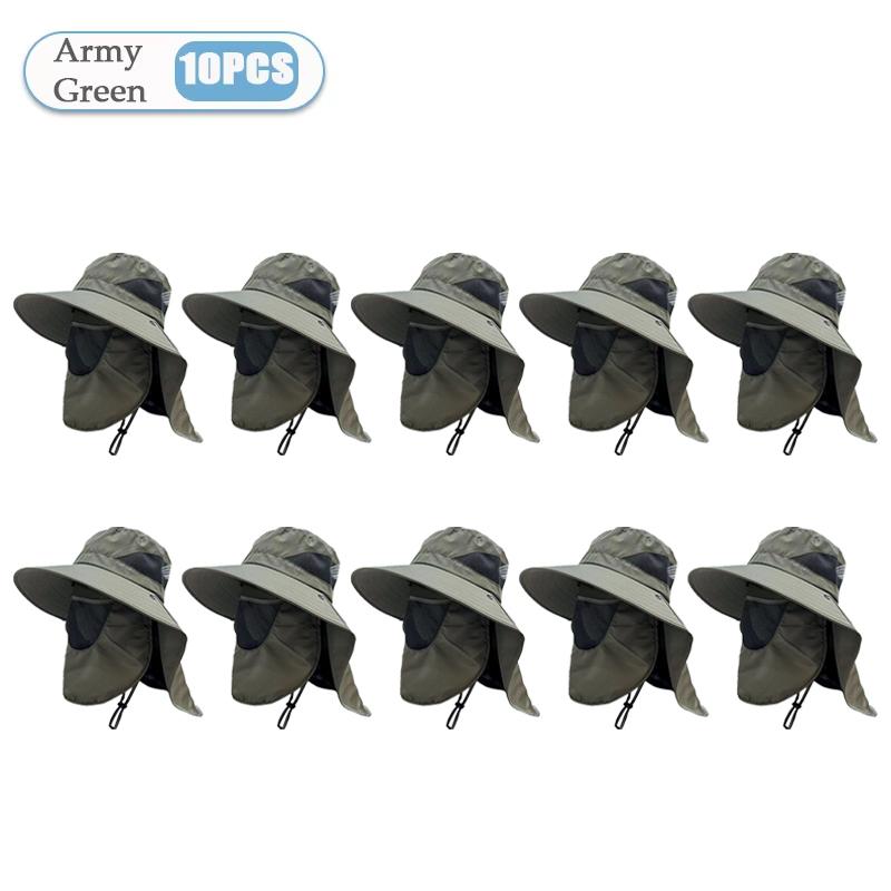 Summer Sun Hats UV Protection Outdoor Hunting Fishing Cap for Men Women Hiking Camping Visor Bucket Hat Neck Flap Fisherman Hat