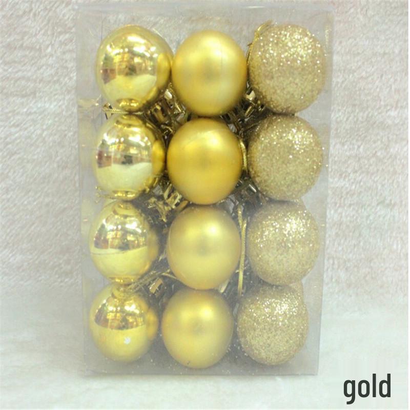 In Stock: 24-Piece Set of 3cm Shiny Christmas Tree Decoration Balls