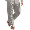 Men's Linen Trousers Drawstring Elastic Waist Solid Colour Comfortable Breathable Outdoor Daily Streetwear