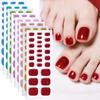 Solid Color Glitter Gel Nail Stickers, Semi-cured Gel Toenail Stickers, Solid Color Gel UV Nail Stickers