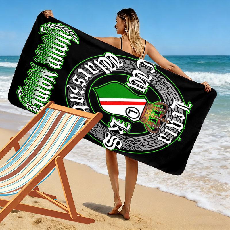 Custom Legia Warsaw Print Beach Towel, Large Soft Quick Dry Towel for Beach Camping Swimming