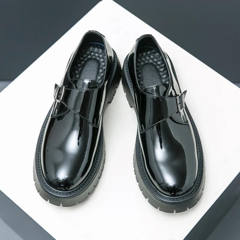 Fashion Men's Luxury Brand Leather Shoes Comfort Platform Work Casual Shoes Fashion Designer Wedding Formal Shoes Outdoor Men Dress Shoe
