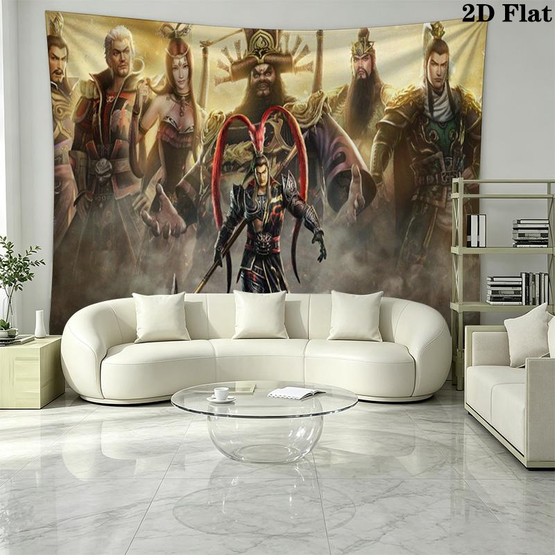 Dynasty Warriors Wall Tapestry Aesthetic Wall Hanging Printed Fabric Blanket Decorative Tapestries for Bedroom Living Room Home Decor