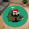 1pc Christmas Cat Round Chair mat office Area Rug - Non-Slip, Floor Mat for Office, Bedroom, Ideal home decor gift c0112026