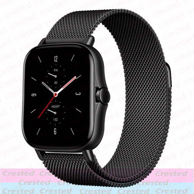 20 мм/22 мм Миланская петля Ремешок Для Amazfit GTS/4/2/2e/3/GTS2 Mini/GTR 47/GTR2/4/3/Pro Браслет для часов ремешок Amazfit bip 6 5 ремешки
