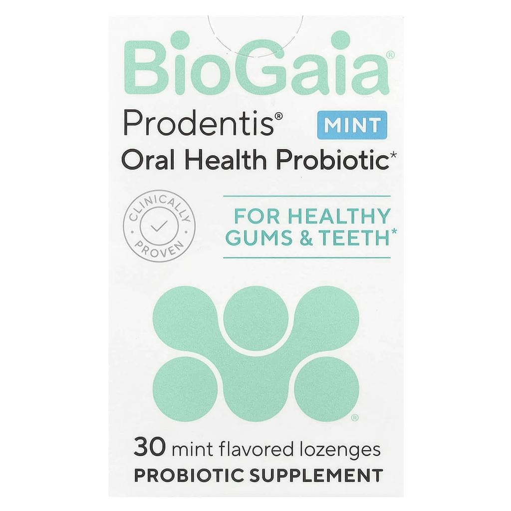 BIOGAIA Prodentis® Oral Health Probiotic, Gum & Teeth Health, Mint, 30 Lozenges