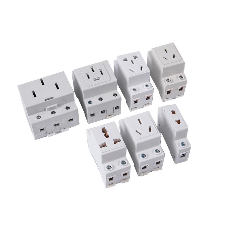 AC30 EU And AU Type 35mm DIN Rail Mount AC Power 10A 16A 25A 250V 440V 2/3/4/5 Pin Plug Modular Socket