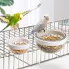 Bird Feeding Bowl Detachable Transparent Bowl Plastic Food Cup For Cage Convenient Hanging Seed Water Feeder for Parrots