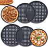 4 Size Pizza Pan with Holes Carbon Steel Non-stick Pizza Baking Pan Mesh Tray Plate Round Deep Dish Pizza Mould Baking Tool New