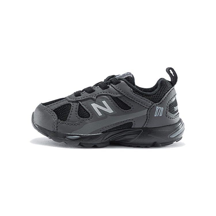New Balance NB 878 Амортизирующие Износостойкие Дышащие Низкие Детские Кроссовки Черно-Серые Для Младенцев И Малышей IV878KOC