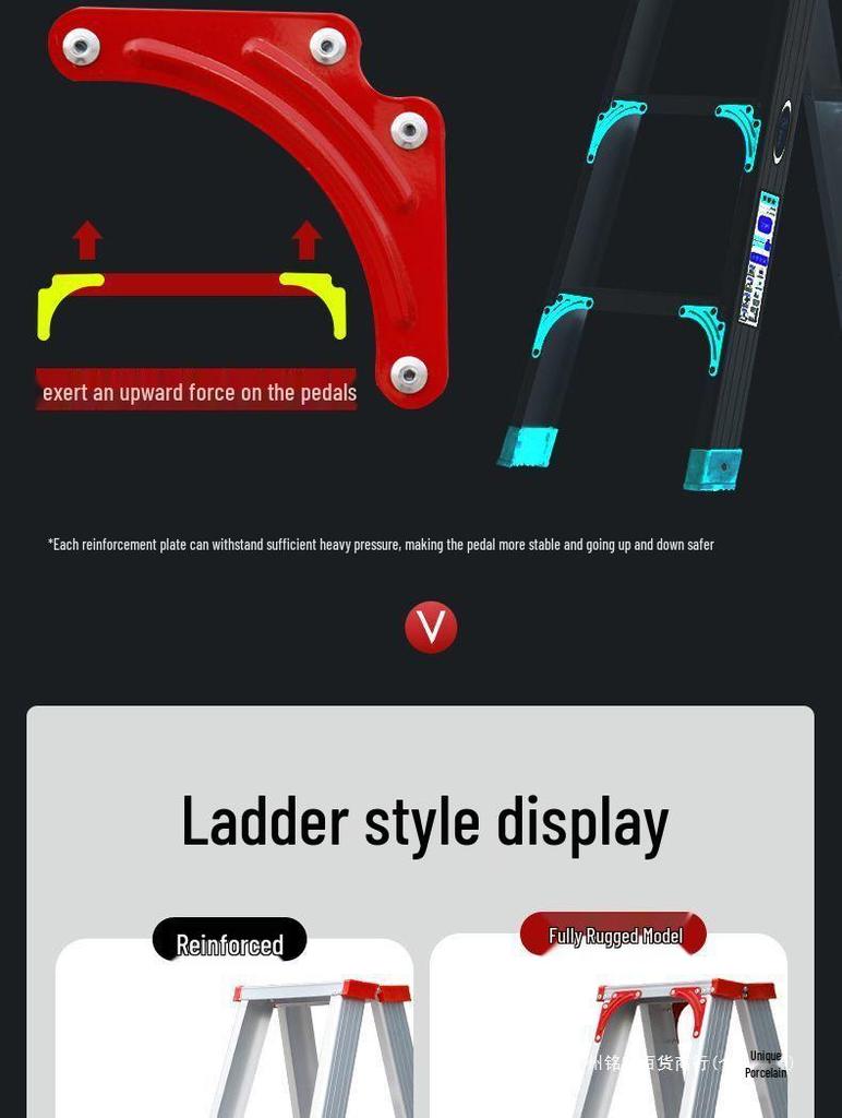 Трехступенчатая телескопическая алюминиевая стремянка А-образной формы (4м Утолщенный для бытового и инженерного использования)